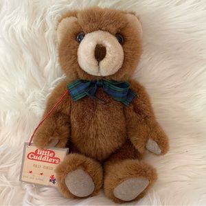 VTG 80s Little Cuddlers Fully Jointed Teddy Bear - Made In Korea - Original tag